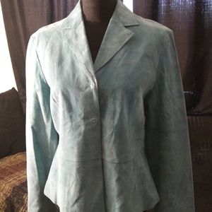 Suede moss green jacket